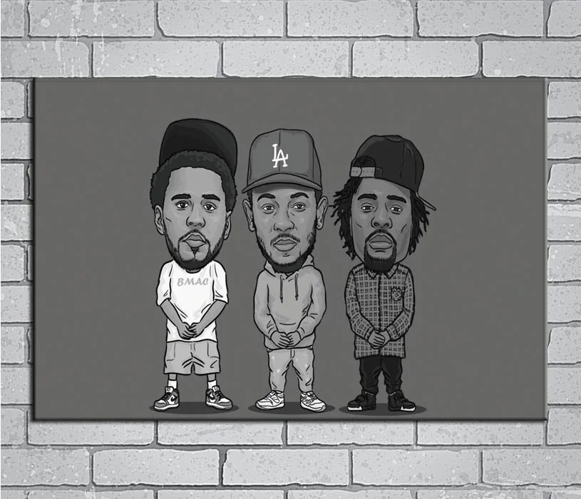 J Cole Weeknd Kendrick Lamar Rap Hip Hop музыка звезда светильник лый холст пользовательский