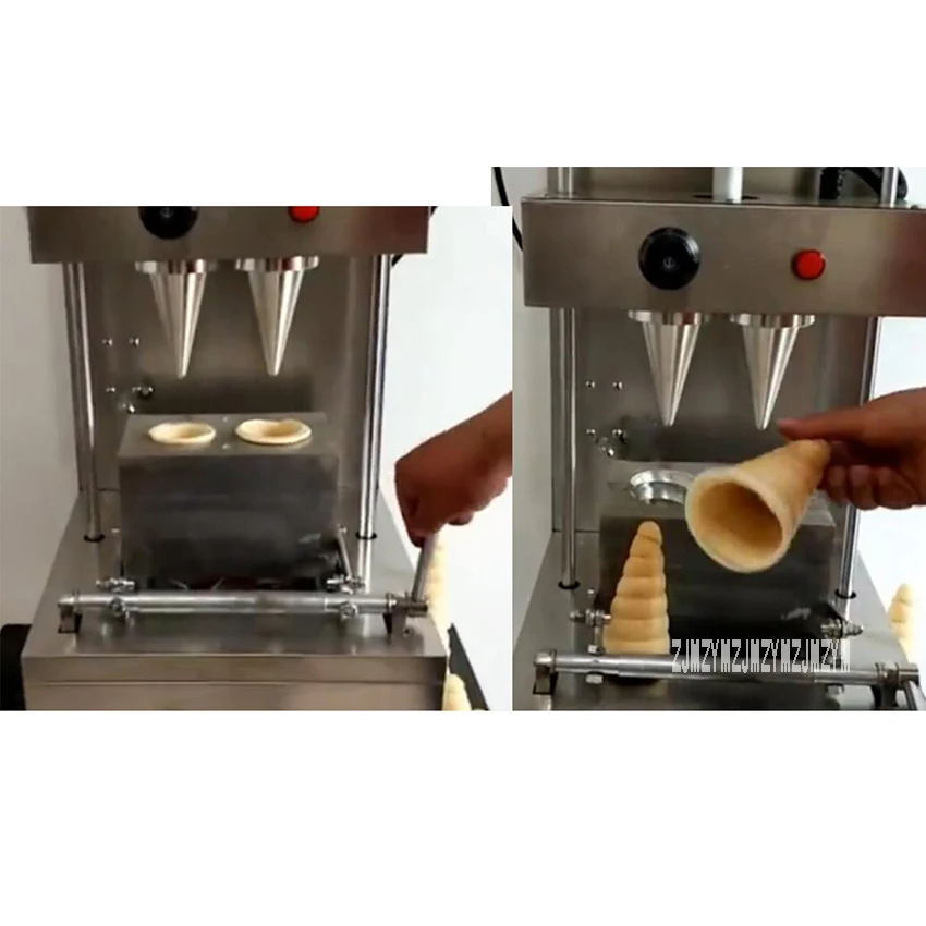 

Popular Commercial Automatic Stainless Steel 2 Heads Spiral Cone Pizza Cone Making Machine 220V/110V 2KW High Power