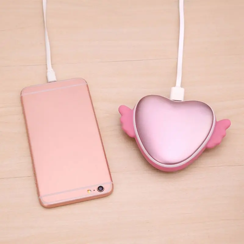 Free_on Heart shape Angel грелка для рук Портативный usb-нагреватель для зарядки Маленький Удобный карман