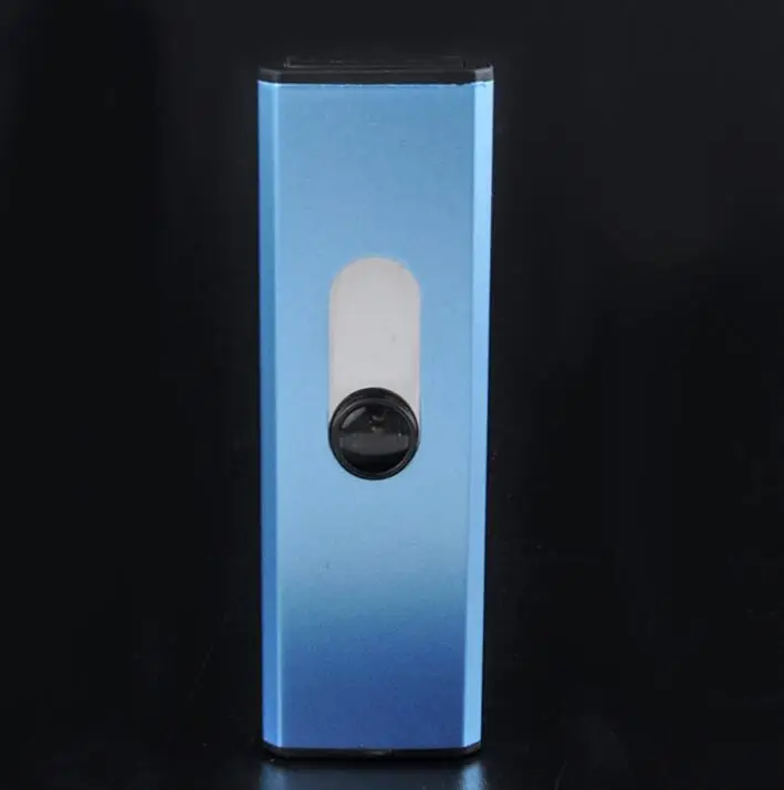 Синий USB прикуриватель тонкая дуговая плазменная Зажигалка Ветрозащитная электронная перезаряжаемая USB Зажигалка для курения беспламенная - Цвет: Синий