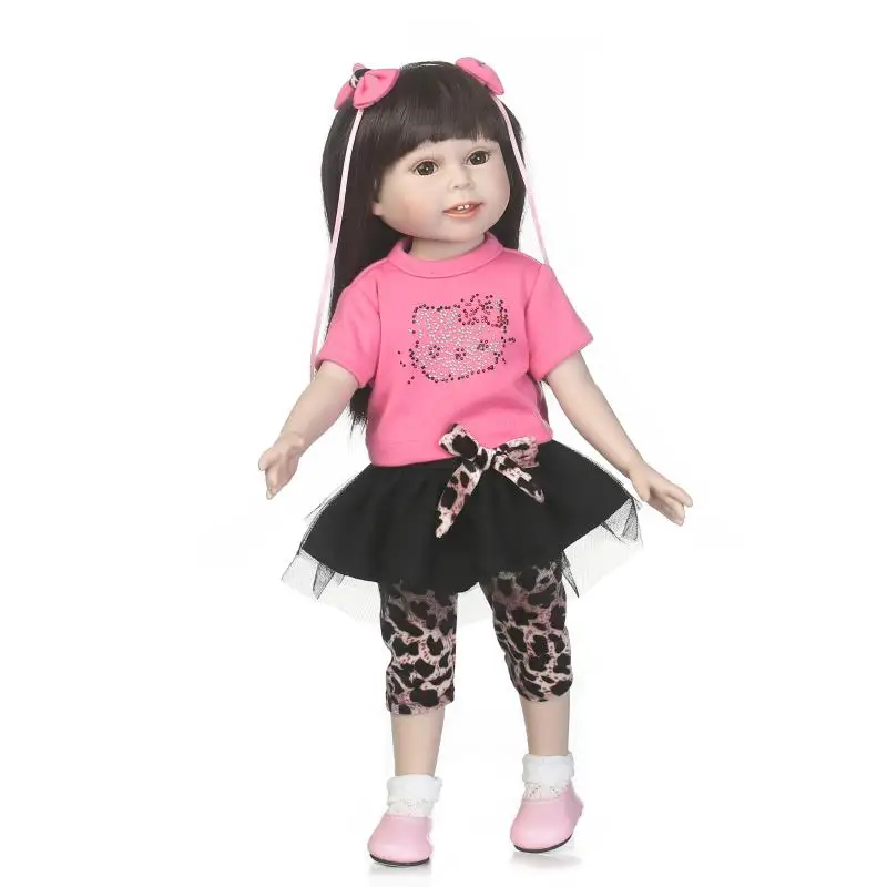 

18 inch American princess Full Vinyl Silicone Baby Doll Toys for Girls Realistic bebes Reborn Toddler babies Doll gifts