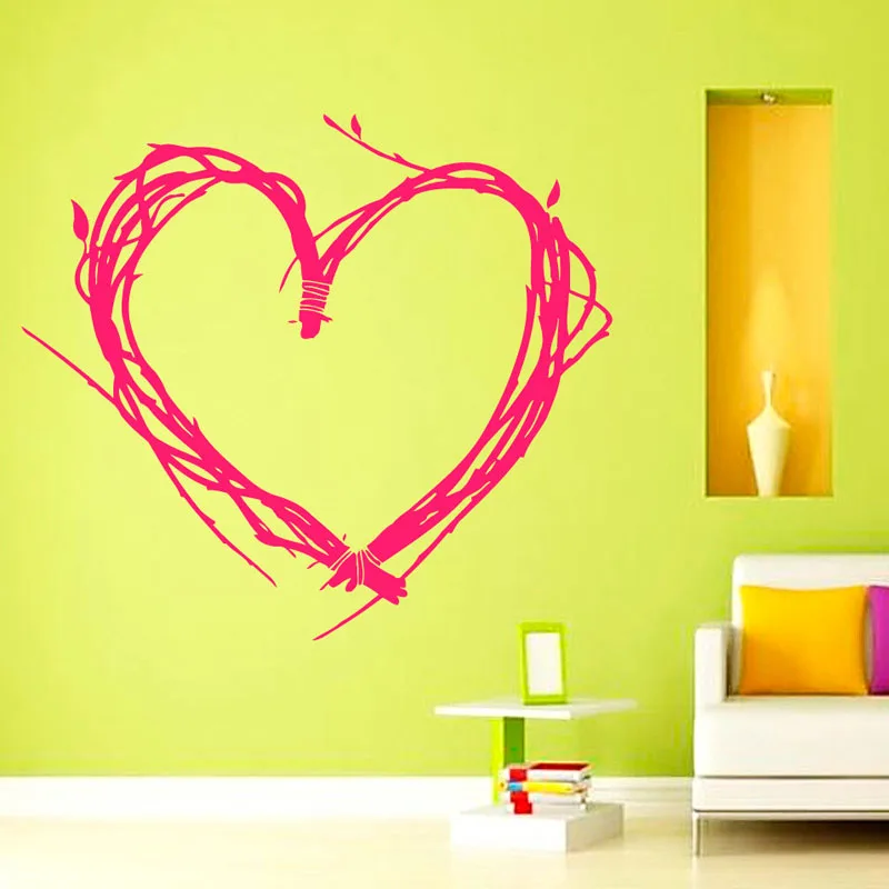 

ZOOYOO Valentine'S Day Heart Wall Stickers Tree Twigs Vinyl Removable Creative Home Decor Living Room Decoration