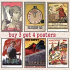 Ленинистская политагитация, промышленные постеры с покрытием в стиле ретро в стиле мировая война, CCCP, постельные принадлежности для дома