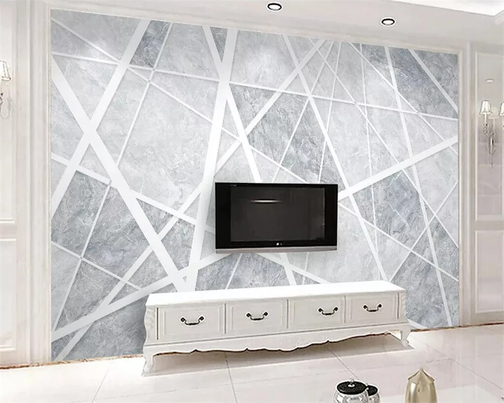 beibehang Nordic minimalist marble wallpaper abstract geometric image TV background wall living room bedroom mural 3d | Обустройство