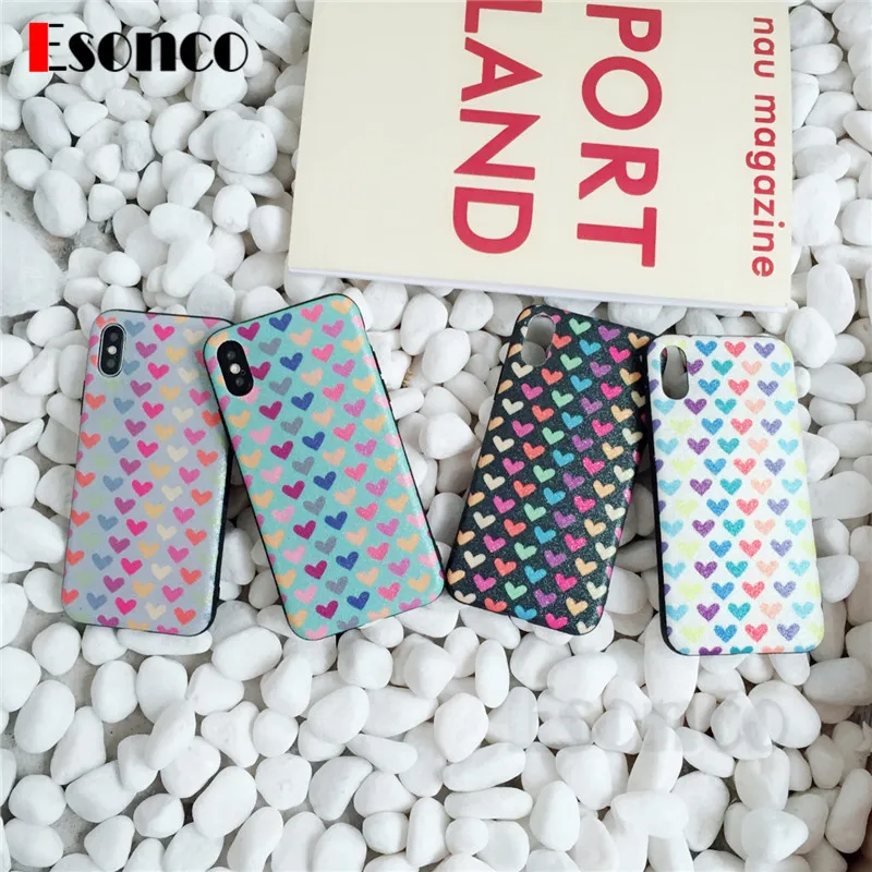 Sweet Heart чехол для iPhone х 6S 6 Plus 7 8 X XS телефона Симпатичные Блеск Soft Phone