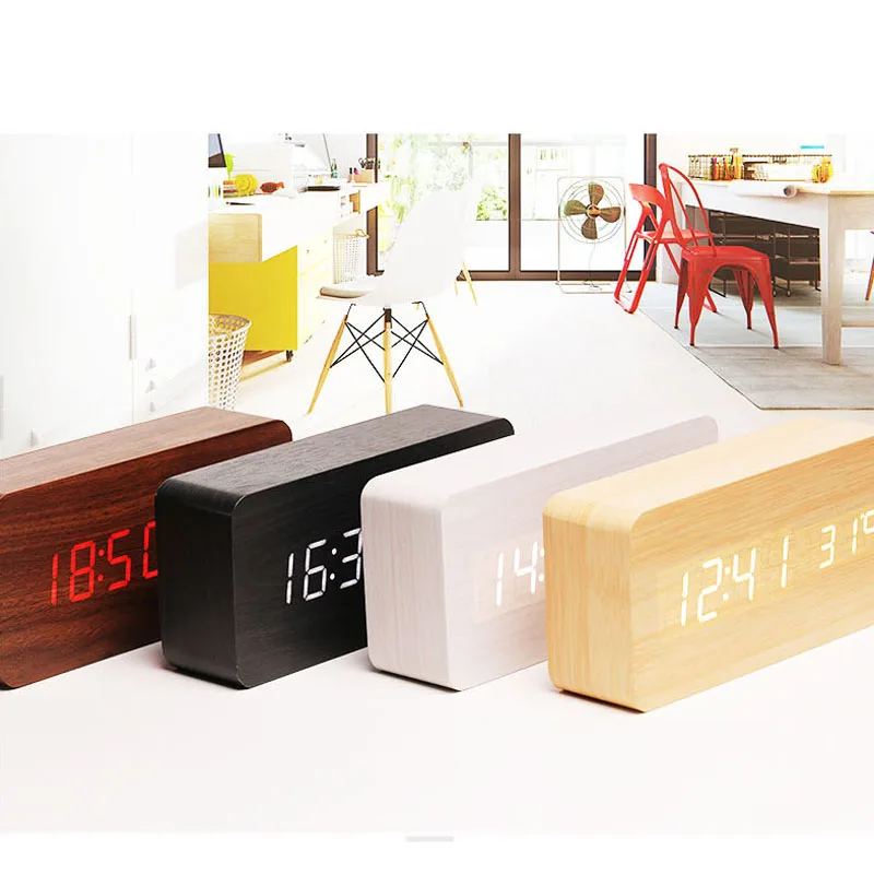 2017 Новый современный деревянный светодиодный дисплей USB/батарея стиль бесшумный