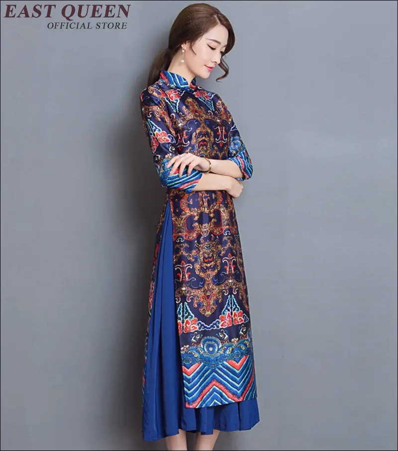 Очаровательное Ретро китайское женское осенне-зимнее велюровое платье Ципао