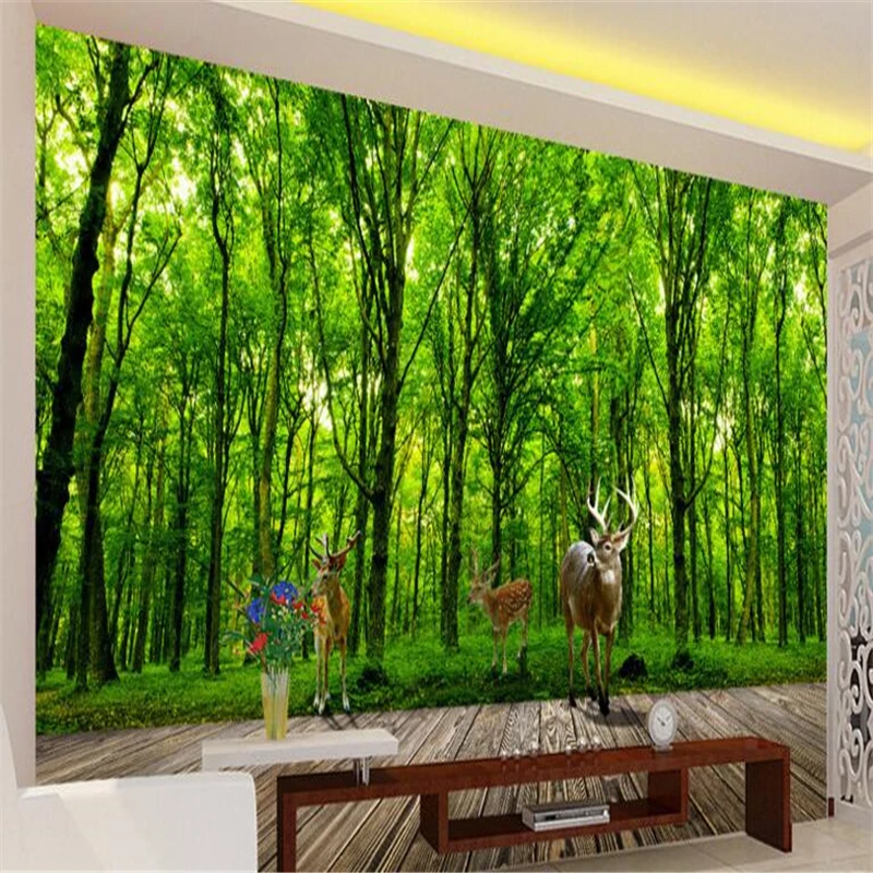 3D обои beibehang с изображением лося джунглей пейзажа большие настенные фрески на