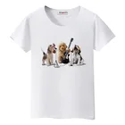 Футболка BGtomato с милой собакой, играющей музыку, забавная женская футболка в новом стиле, футболка с собакой, Лидер продаж, удобные повседневные топы, футболки