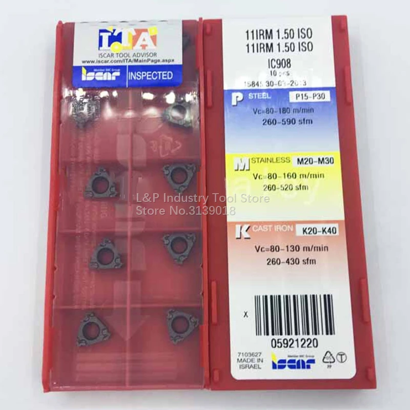 Новый оригинал ISCAR резьбонарезные пластины 11IRM 1.50ISO IC908 вставки карбида 1 50 ISO