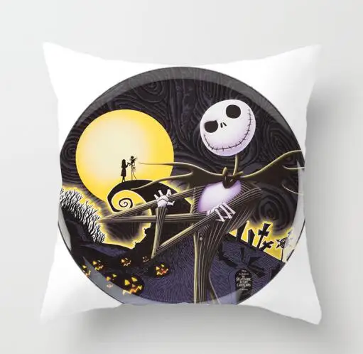 6 ZENGIA Nightmare Before Christmas Cushion cover GHOST Pillow cover Polyester Horror Throw pillows Sofa Decorative Pillow case - Color: 6