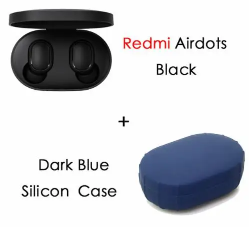 Новейший Xiaomi Redmi Airdots TWS стерео Bluetooth 5,0 наушники-вкладыши ANC и микрофон hands-free наушники AI управление - Цвет: n dark blu case
