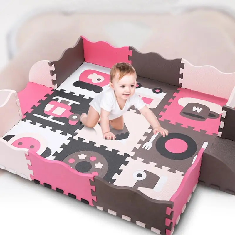 Коврик пазл детский из пены ЭВА мультяшный рисунок животного коврик для ползания