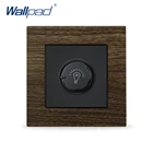 Световые переключатели с регулировкой яркости Wallpad, алюминиевая металлическая панель, деревянный дизайн, вращающаяся регулятор яркости, световые переключатели Interrupteur