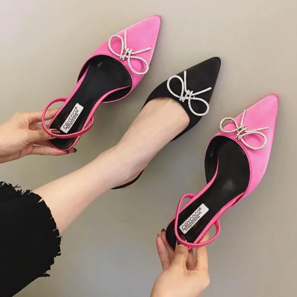Брендовые блестящие шлепанцы с кристаллами femme sapatos розовые шелковые Тапочки
