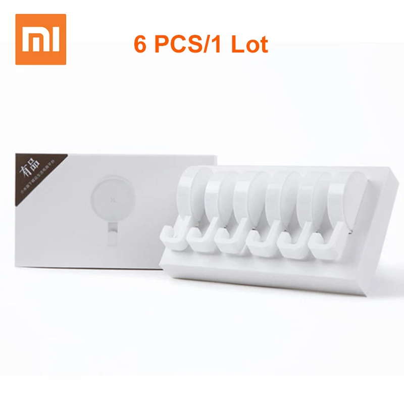White Xiaomi Mijia маленькие клейкие крючки крепкие для ванной спальни кухонные настенные крючки 3 кг Максимальная нагрузка Новое поступление для xiaomi life - Цвет: White