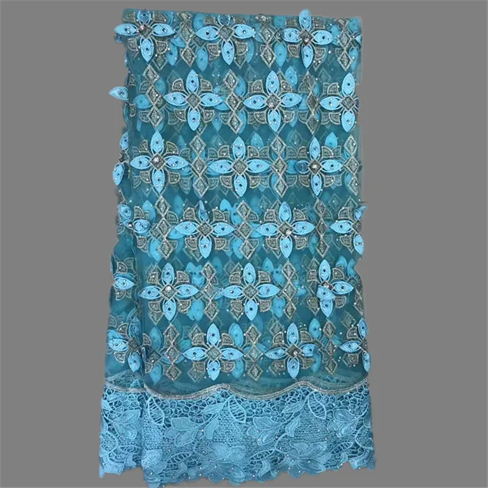 Последние Вышивка французский чистая кружевной ткани свадебные/Paryt тюль ткань со