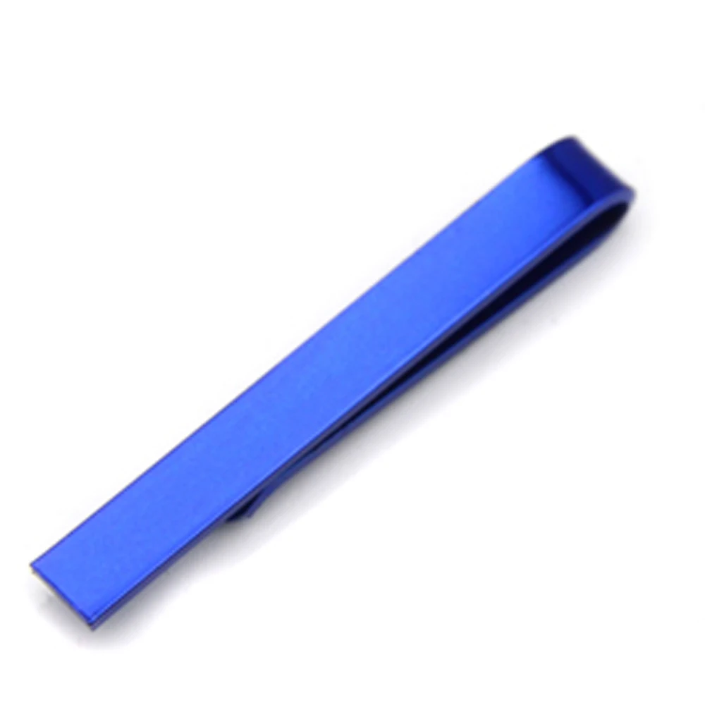 Blue Джентльменский из нержавеющей стали яркий цвет зажим для галстука бар галстук свадебные мужские ювелирные изделия BWTZF0002 - Окраска металла: Blue