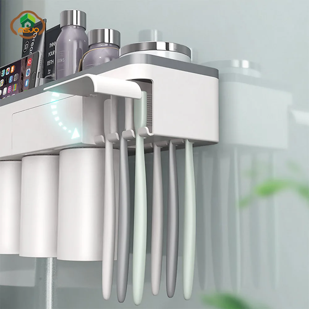 MSJO держатель для зубной щетки Автоматический Дозатор пасты Магнитная Адсорбция