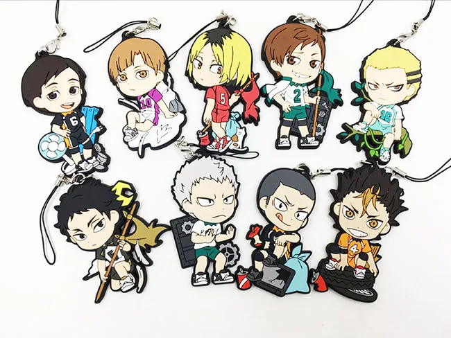 9 шт./лот кошмарным аниме брелок Oikawa Tooru Kozume Kenma Kuroo Tendo Сатори Koutarou Хината