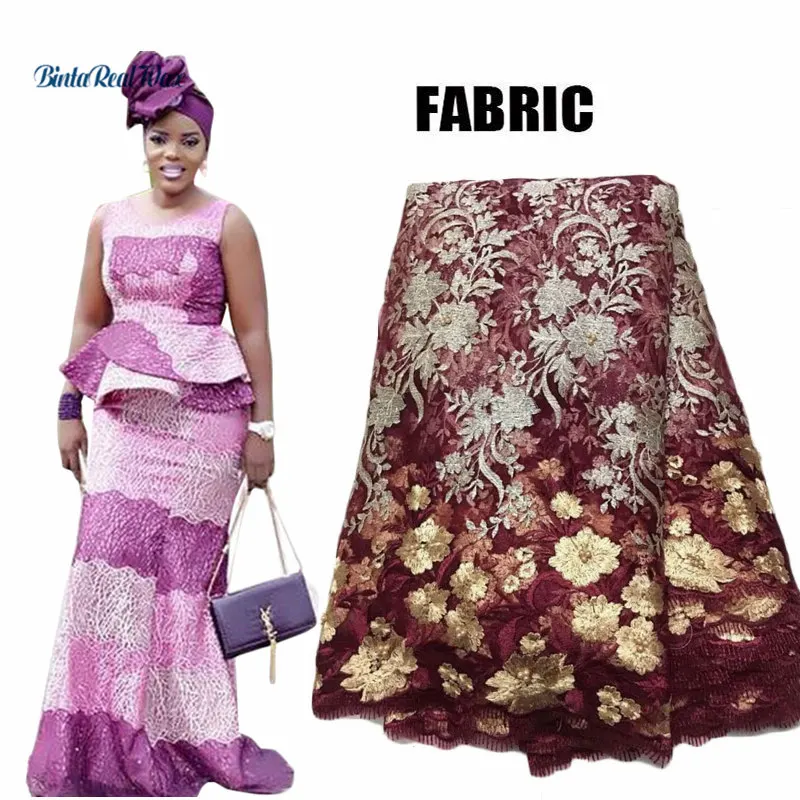 Женское кружевное платье с вышивкой в африканском стиле Bazin Riche вечерний комплект
