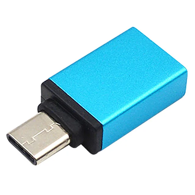 Синий Адаптер с разъемом type-C на USB OTG конвертер USB 3,0 на type C USB-C адаптер с разъемом type c для зарядки и синхронизации для MacBook Pixel Lumia OPPO One Plus 6 - Цвет: Синий