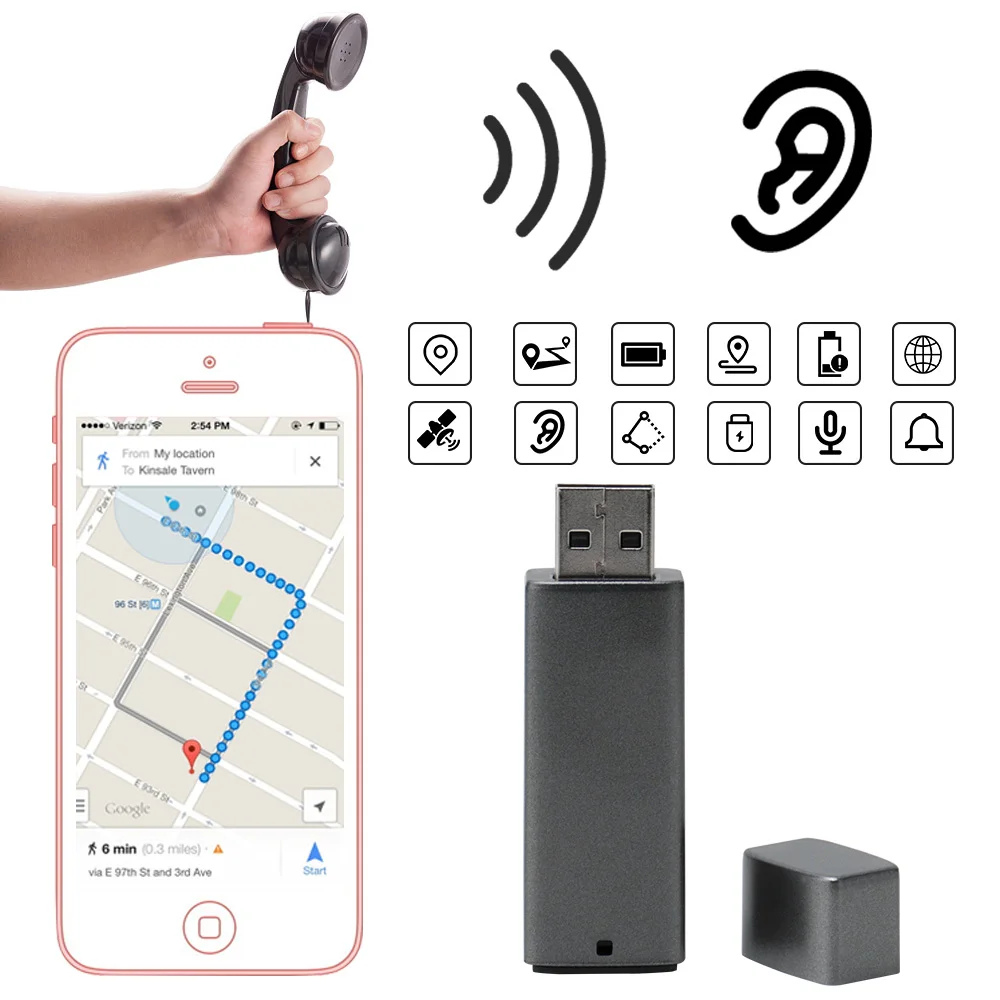 BORUiT мини автомобиль WiFi gps трекер флэш-накопитель монитор GSM gps устройство слежения в режиме реального времени позиционирования