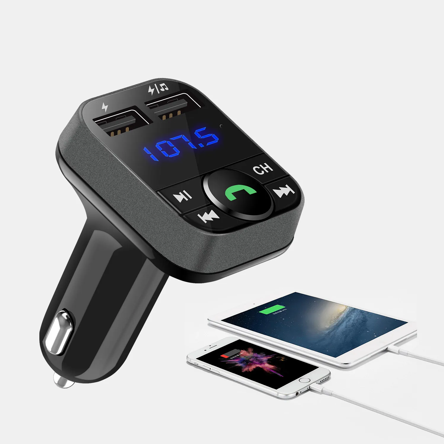 Высокое качество Bluetooth USB зарядное устройство fm передатчик беспроводной радио