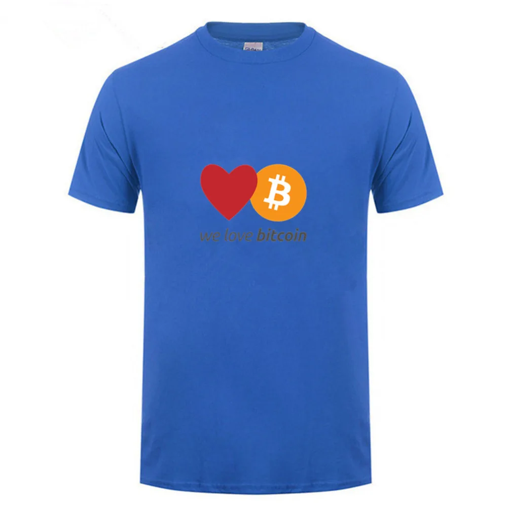 Мы любим два шага Bitcoin Для мужчин футболка 2018 Креативный дизайн Биткоин с
