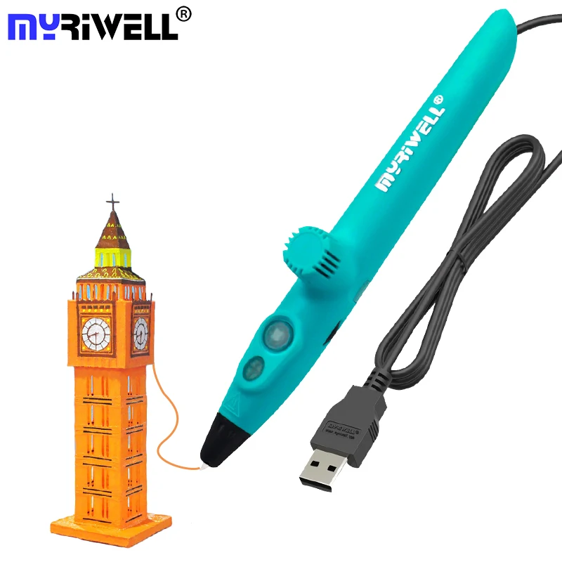 2019 New Myriwell 3D Printing Pens RP-200A USB Low Temperature Doodle Pen with PCL material safe for Kids Drawing Gifts | Компьютеры и