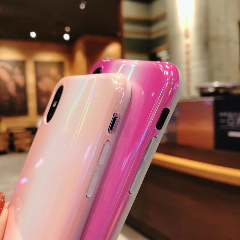 Глянцевый мягкий силиконовый чехол Kerzzil для iPhone X XR XS Max градиентные цветные Чехлы