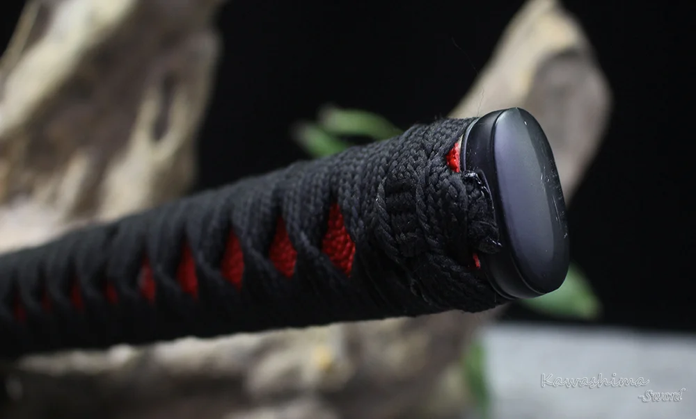 46 Inch Length Handmade Naginata 1060 High Carbon Steel Blade Japanese Samurai Sword Red / Black Scabbard Battle For Ready