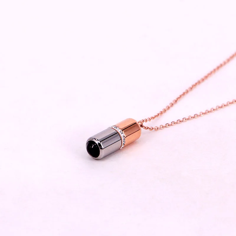 Stainless Steel 100 languages Heart I love you Projection Capsule Pendant Necklace Fashion Women Jewelry Valentine's day Gift |