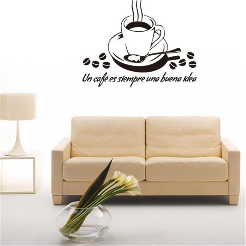 IDFIAF кофе Цитата наклейки на стену кофейная чашка кофейные зерна домашний Декор