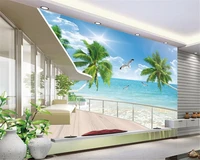 beibehang custom personality wallpaper super beautiful sea view 3d tv backdrop decorative painting wallpaper for walls 3 d