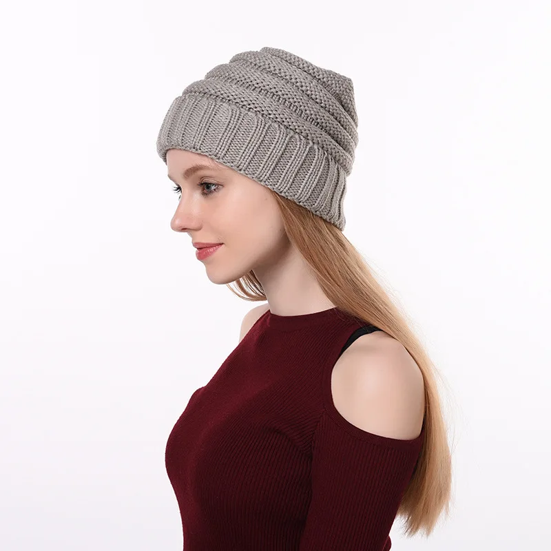 Женская шапка для девушек, вязаная шапка cc Beanies, шапка, Толстая Женская шапка Skullies для улицы, Женская Повседневная Лыжная зимняя теплая шапка, Рождественский подарок