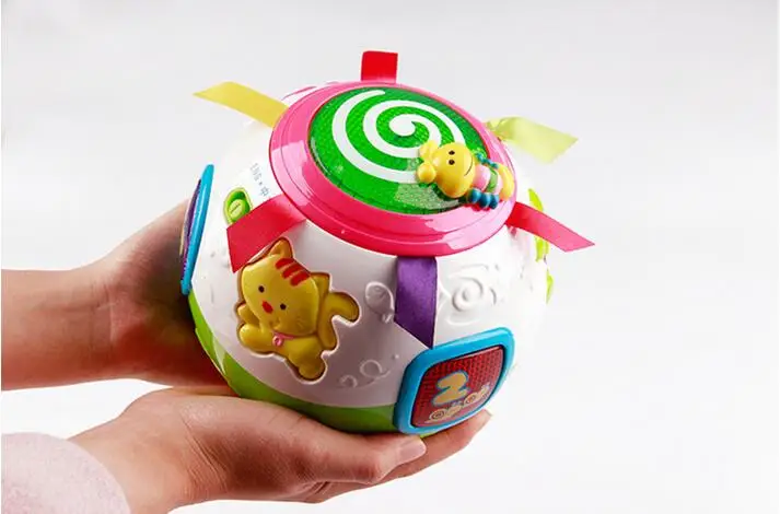 Датская Игрушка Головоломка озорной крутящийся шар электрический музыкальный свет многофункциональные дети взаимодействие баланс льда игрушечные кубики
