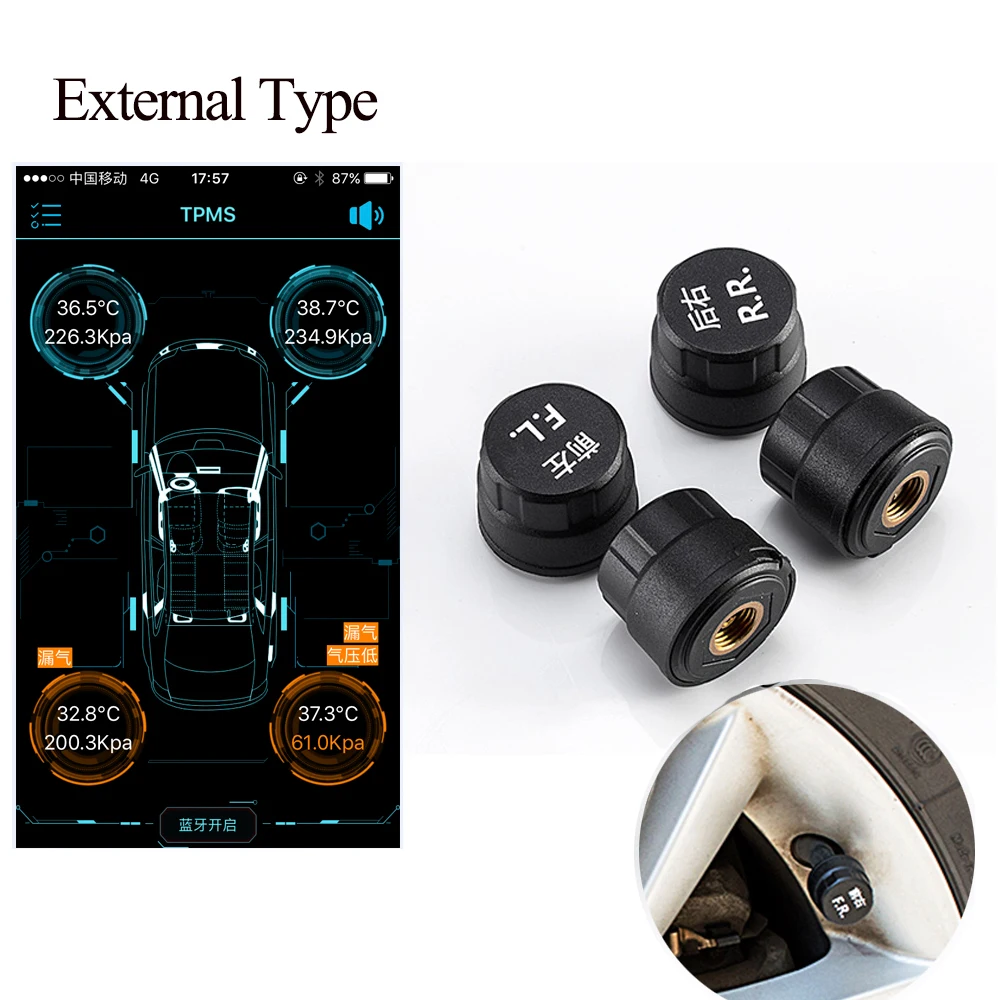 SINOVCLE автомобильный Tpms система контроля давления в шинах Bluetooth телефон приложение