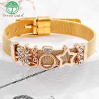 stainless steel mesh keeper brand bracelet can fit slide charms bracelets for mothers day gifts design jewelry
