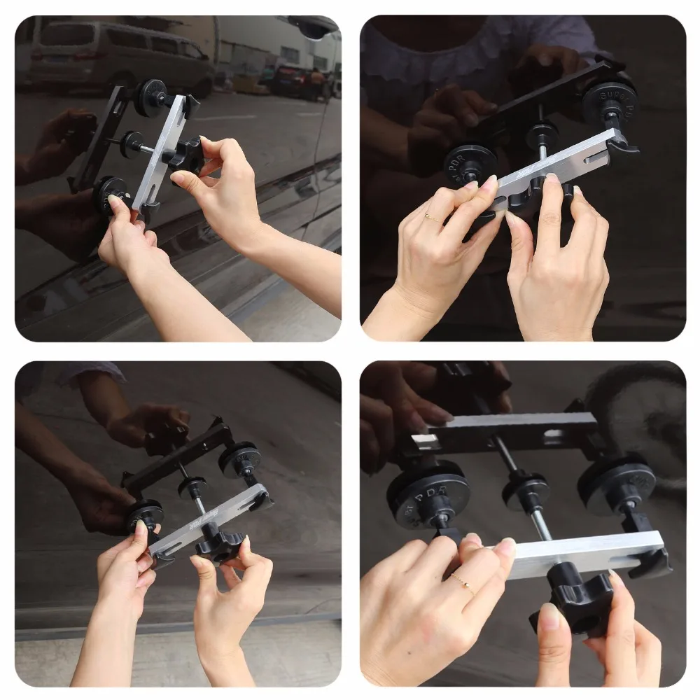 

GLCC PDR Pulling Bridge Car Dent Repair Tool Kit Tool Bag Rubber Shovel Glue Gun Glue Sticker Gloves for Removal Tool