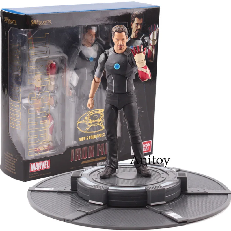 with box СВЧ фигурка Marvel Железный человек Тони Старк с мощной стадией Тони ПВХ Железный человек фигурка Коллекционная Фигурка модель игрушки - Цвет: with box