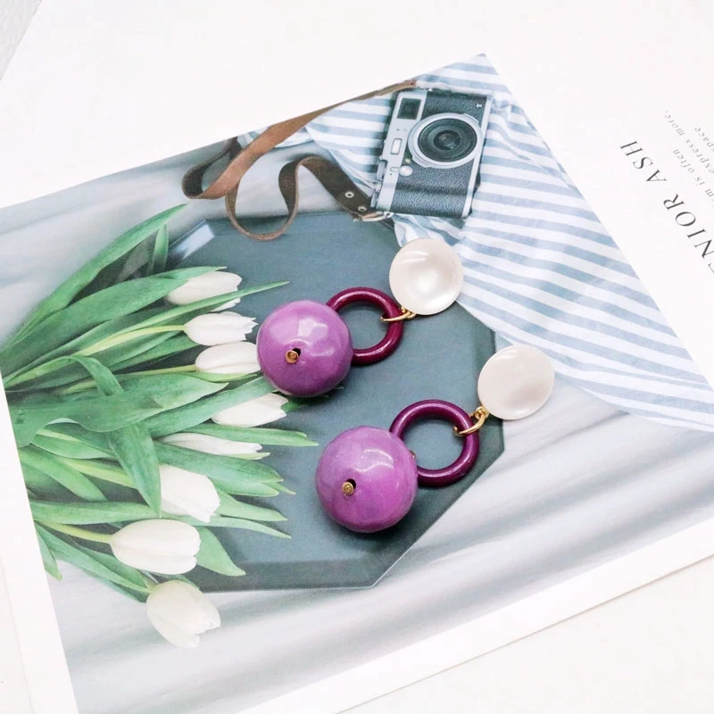 

Purple Color Sweet Design Earring Beads Drop Ear Stud