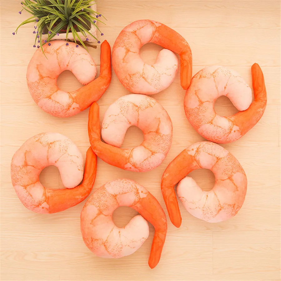 Высококачественная подушка для шеи в форме креветки украшение дома с очищенными