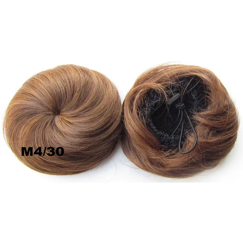 M4-30 Jeedou синтетические волосы шиньон круглые сферические Updos прямые волосы клип на пучок волос валик-бублик светло-коричневые цветные шиньоны - Цвет: M4-30