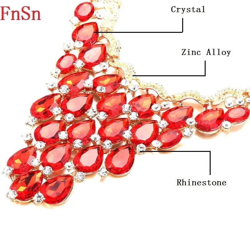 FnSn новые золотые Чокеры с кристаллами эффектное ожерелье кулоном для женщин