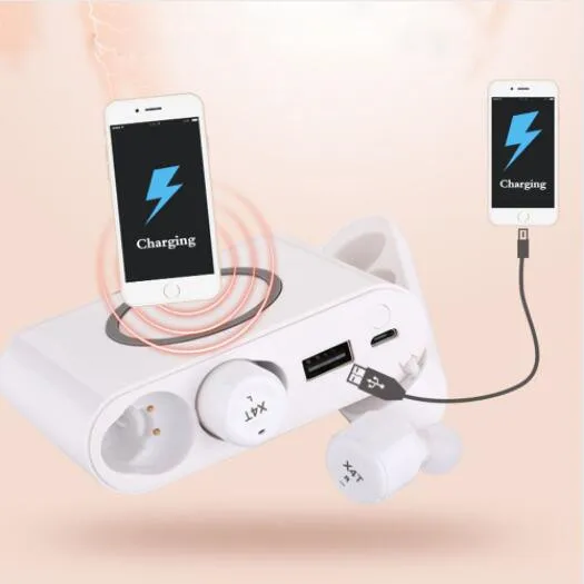 5 шт. X 4T TWS беспроводные наушники Bluetooth 4 2 стерео с микрофоном спортивные и 5200 мАч
