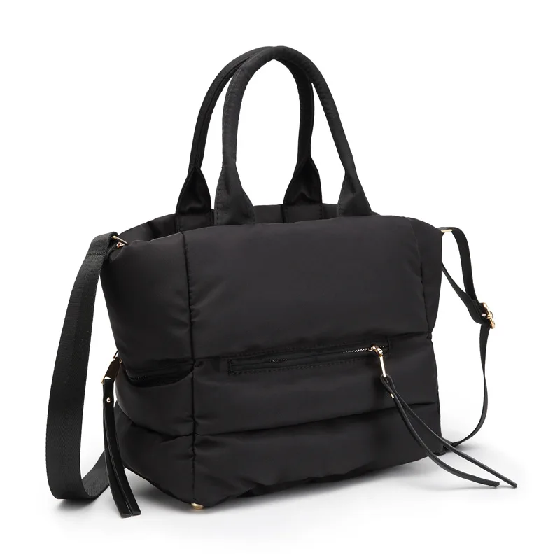

Women Bags 2020 High Quality Down Feather Female Shoulder Bag Light Space Cotton Crossbody Bag Black Fashion Handbag Purses