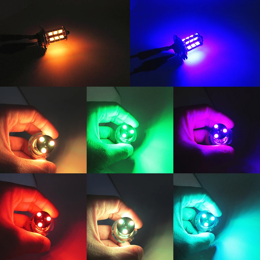 СВЕТОДИОДНЫЙ Автомобильный светильник 2 шт. H1 H3 H4 9005 9006 H11 H7 RGB 5050 светодиодный