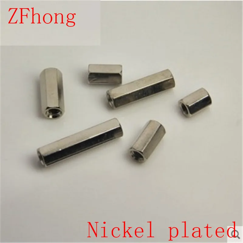 

50pcs M4 4mm Brass Standoff Spacer female to female Nickel plated Sliver Colour brass hex screw spacers length 6mm to 60mm