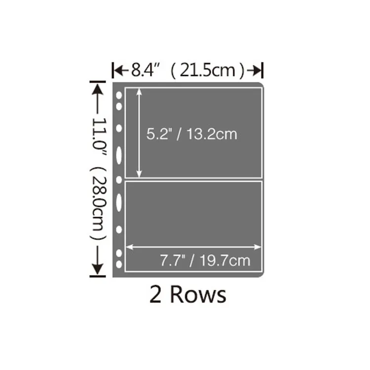 2 row 5 шт. 2 стороны почтовой марке самых лучших брендов, включая альбом листов 10 страниц с отрывными листами 28*21,5 см PET/PVC 1/2/3/4/5/6/7 рядов для крупных брендов - Цвет: 2 row